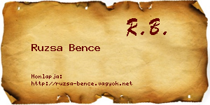 Ruzsa Bence névjegykártya